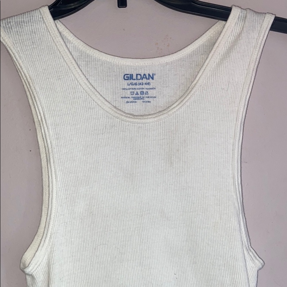Men's Ribbed White Tank Top